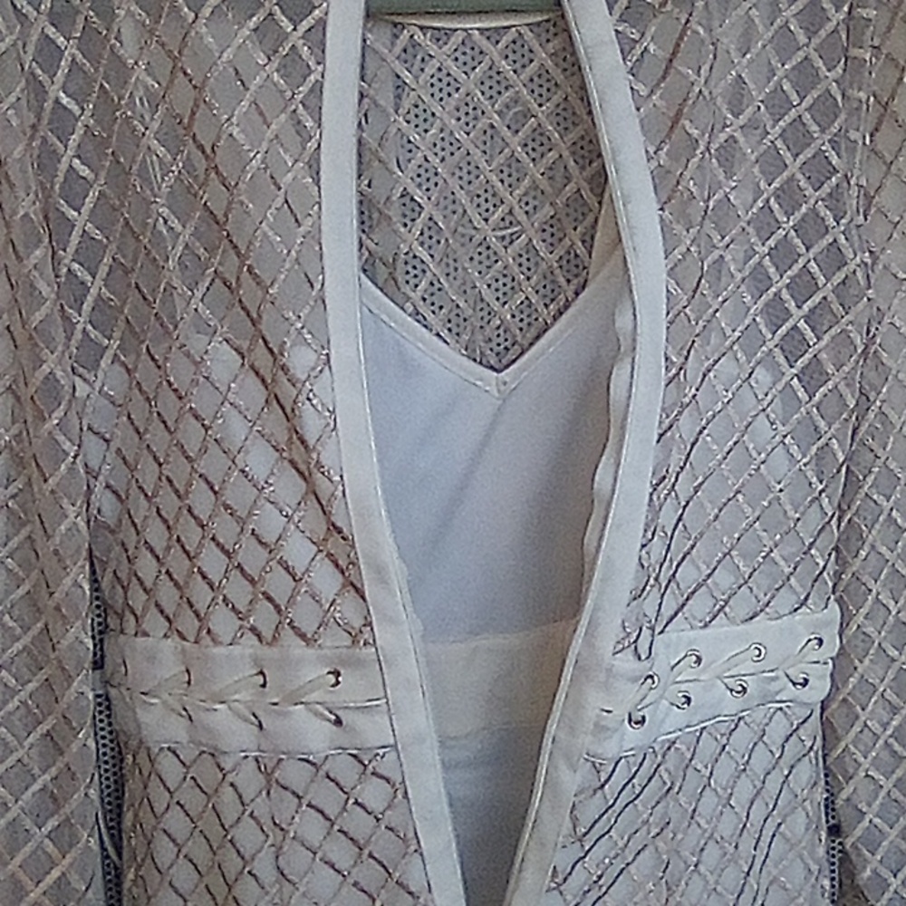 Bebe Fancy Party Cocktail Sheer Dress With Slip Lining . Size 10. - Picture 8 of 11